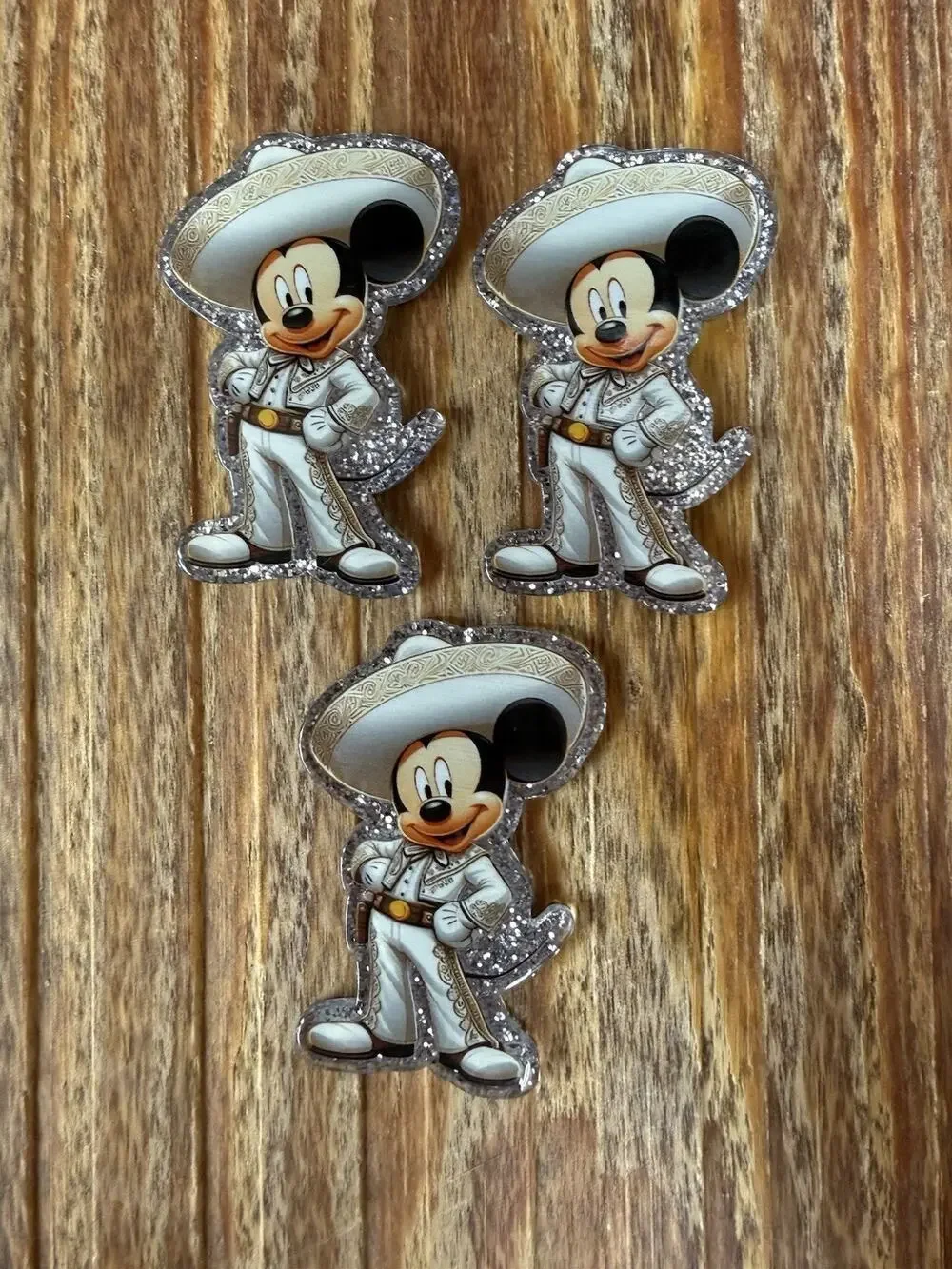 3 Pc Sombrero Mickey Mouse Acrylic Flatbacks